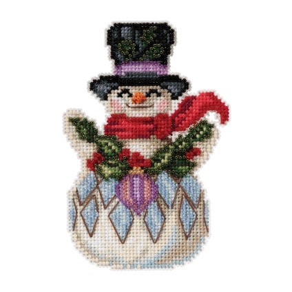 JS20-2115 "Snowman with Holly" (Mill Hill)