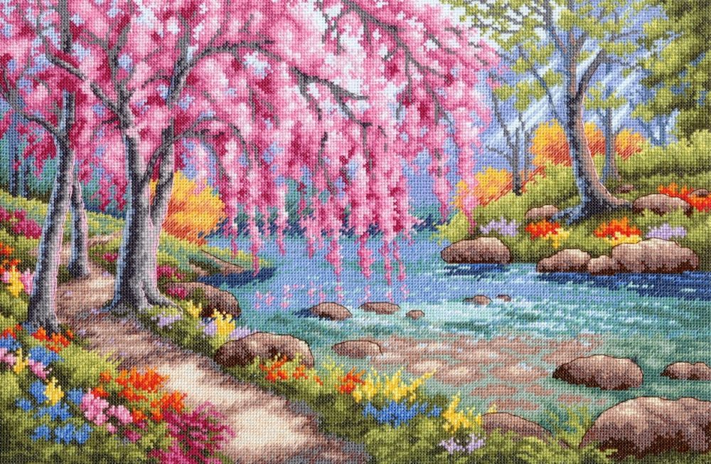 35374 Цветение вишни над ручьем (Cherry Blossom Creek)