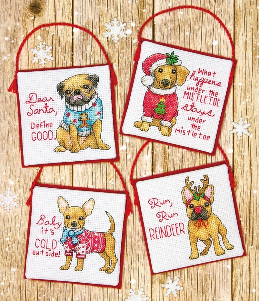 8972 Рождественские украшения (Christmas Pups Ornaments)