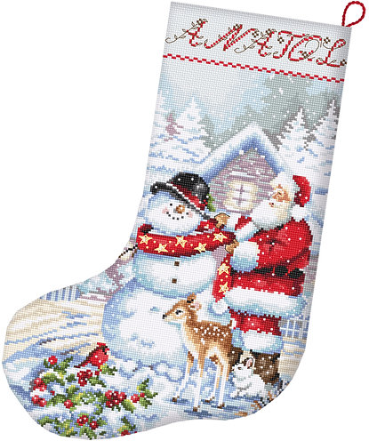 L8016 Рождественский чулок (Snowman and Santa Stocking)