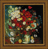 1591 "Ваза с маками, васильками и хризантемами" по мотивам картины В. Ван Гога