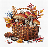 P097 Basket of Autumn Mushrooms (AVA Stitch)