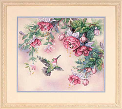 13139 Колибри и фуксии (Hummingbird and Fuchsias)