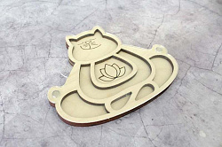 ОР-176 Органайзер для бисера «Кот-йог» (с крышкой)