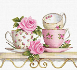 BA2327 Чайные чашки с розами Aida 16 ct (Luca-S)