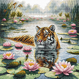 P121 Tiger Among Water Lilies (AVA Stitch)