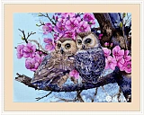 K-228 Two Owls in Spring Blossom (Merejka)