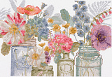 BL1167/76 Watercolor flowers in jars (DMC)